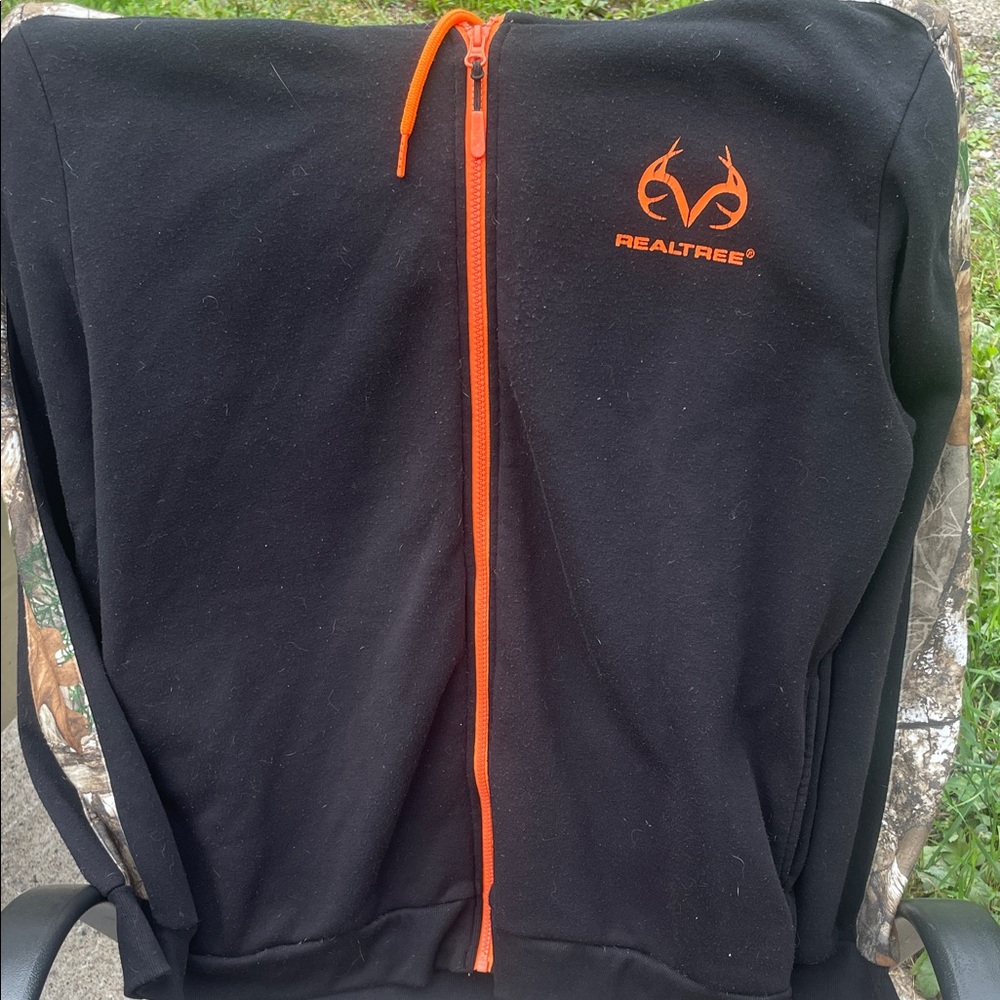 Realtree Black and Orange Zip-Up Hoodie